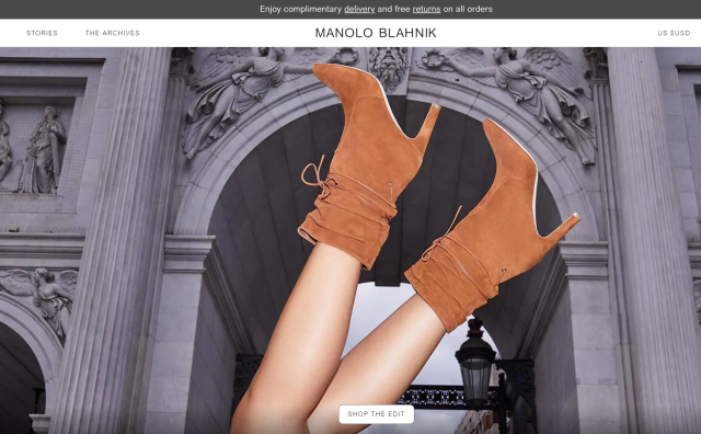 英国奢侈鞋履品牌 Manolo Blahnik 去年销售额大增69%，突破1亿欧元大关