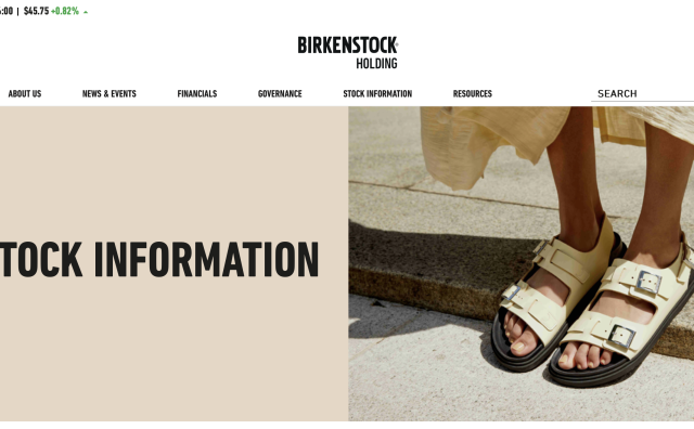 Birkenstock 股价首次回升至IPO发行价水平