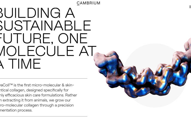 德国合成生物学初创公司 Cambrium完成800万欧元融资，首款高性能分子 NovaColl™已应用于护肤