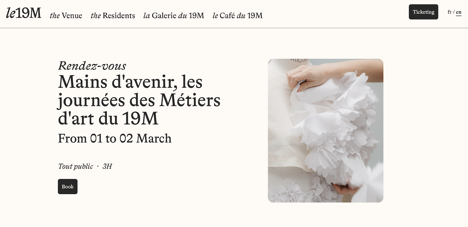 Chanel 将在巴黎工坊之家 Le19M 举办手工艺活动，面向公众和学生开放