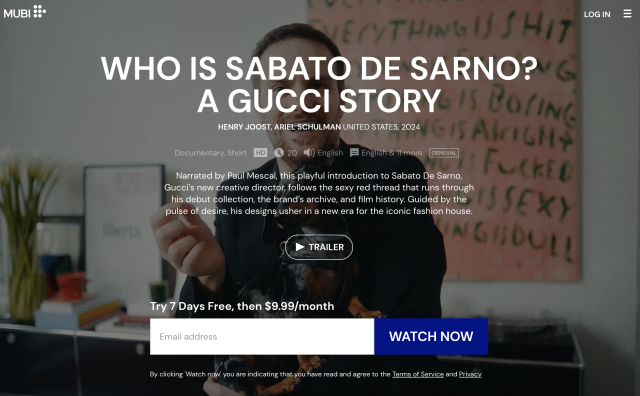 Gucci 为创意总监 Sabato De Sarno 推出纪录短片