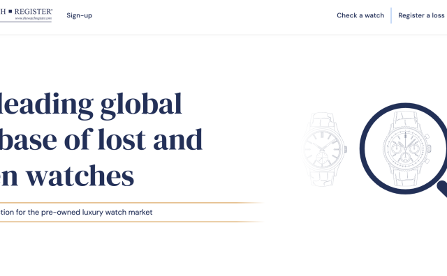 全球丢失和被盗腕表数据库 The Watch Register 称：奢侈腕表三分之一的销售额来自二手交易