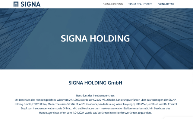 Selfridges百货的共同所有者、欧洲房地产巨头 Signa 向法院申请破产