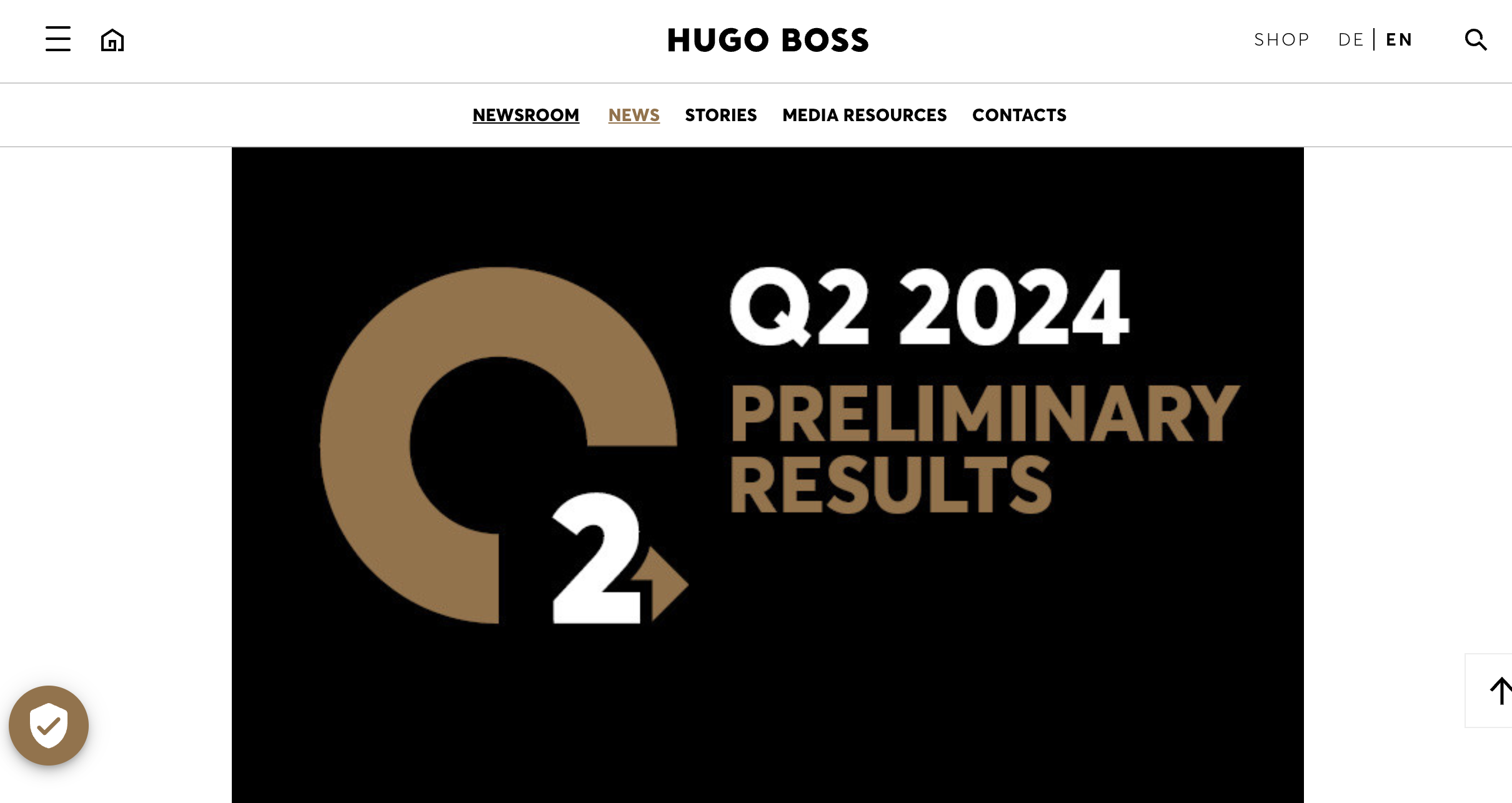 HUGO BOSS 公布二季度初步业绩：现金流进一步改善，亚太地区营收同比下滑4%