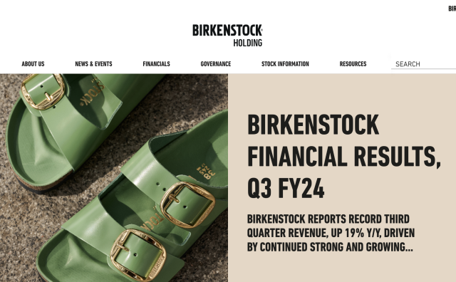 德国鞋履老牌 Birkenstock 上财季营收同比增长19%