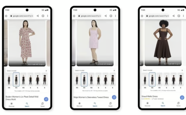 谷歌AI虚拟试穿工具进军“连衣裙”类别
