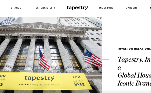 Coach 的母公司 Tapestry 上财季全球销售同比持平，表现超出预期