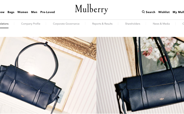 Mulberry 上半财年营收同比下降19%，中国零售额降52%
