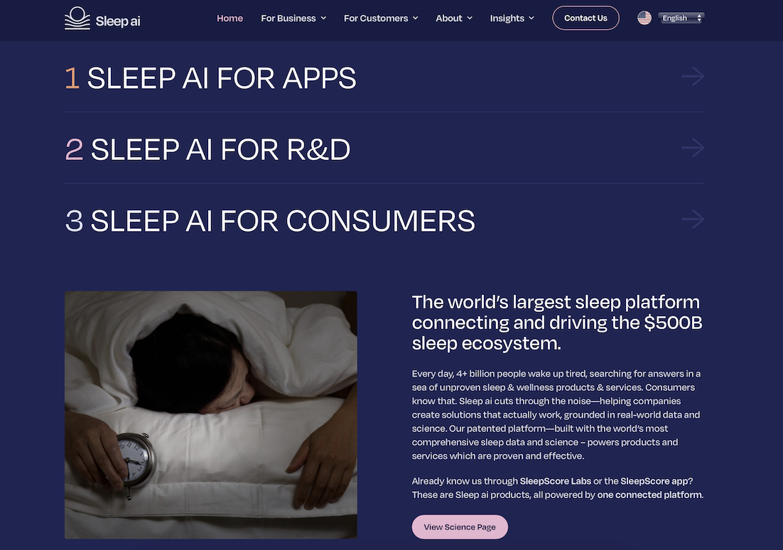睡眠智能平台运营商 Sleep.ai 完成550万美元新一轮融资