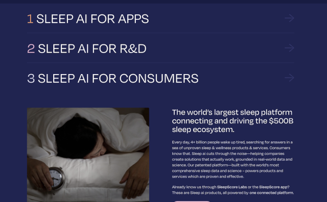 睡眠智能平台运营商 Sleep.ai 完成550万美元新一轮融资
