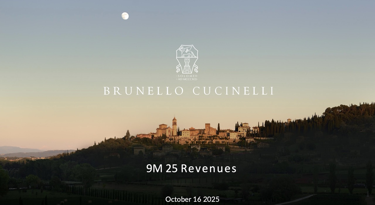 Brunello Cucinelli 最新财报：中国市场权重将逐步增长，预计全年总营收增长10%