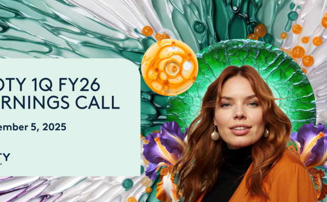 COTY集团上季度表现符合预期，中国高端美妆终端销售量同比增长15%