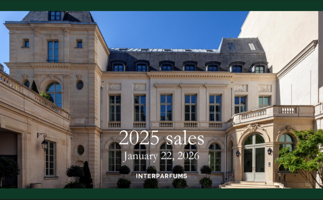 香精香料巨头 Interparfums 上财年营收9亿欧元，中国市场同比增长27%