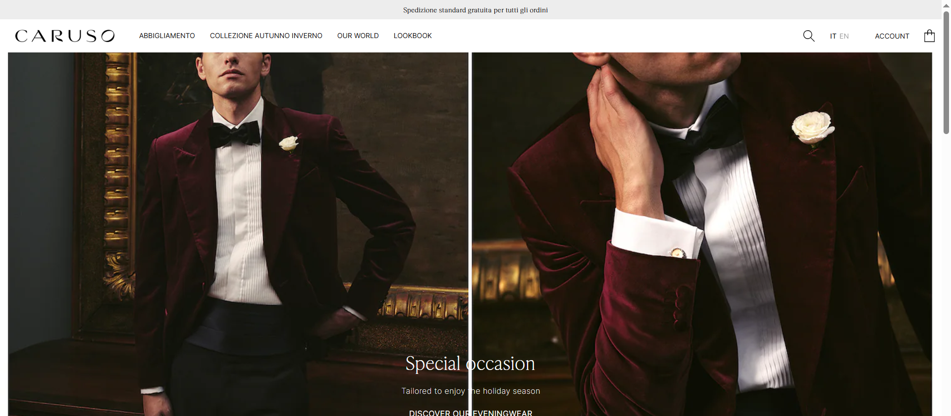 意大利高级男装定制品牌 Caruso 2025年实现单位数增长