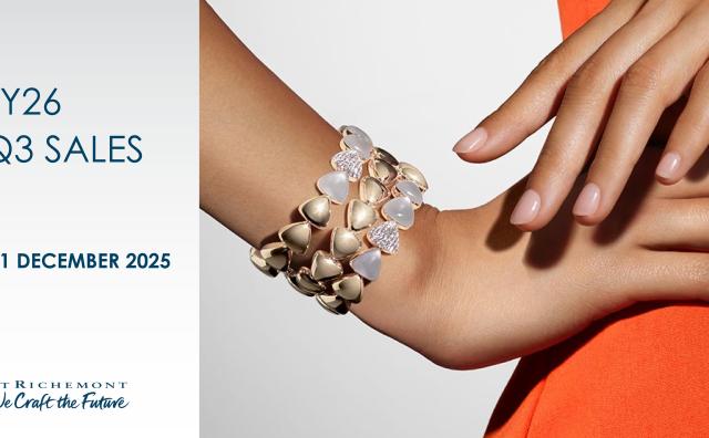 瑞士历峰集团上季度销售同比增长11%，中国市场增幅放缓至2%